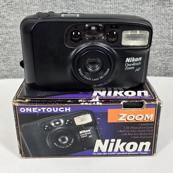NIKON ONE TOUCH ZOOM AF 35MM VINTAGE 35MM FILM CAMERA FLASH ZOOM 38–70MM - Picture 1 of 14